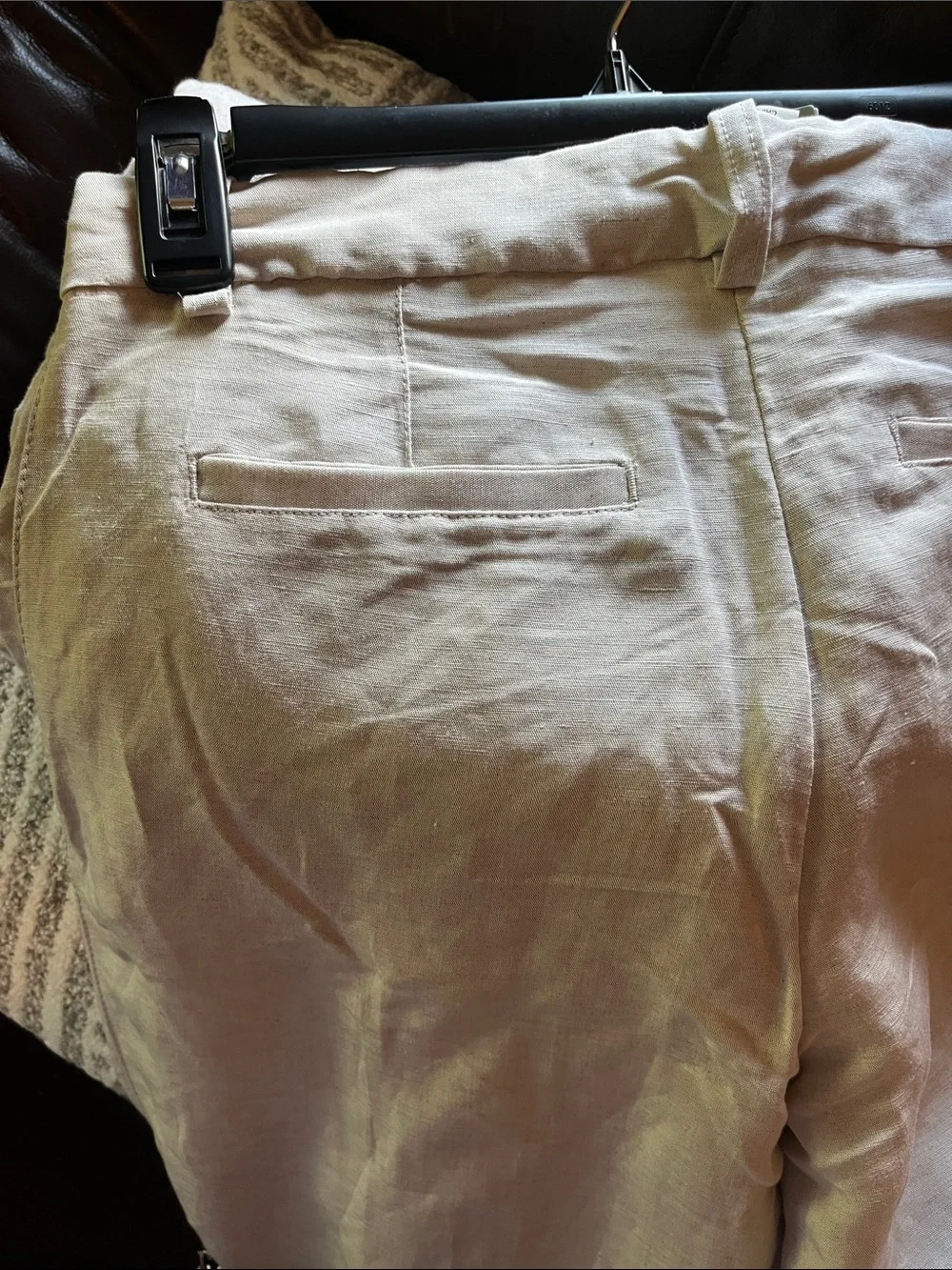 H&M Linen Blend Cream Wide Leg Pants Size 8